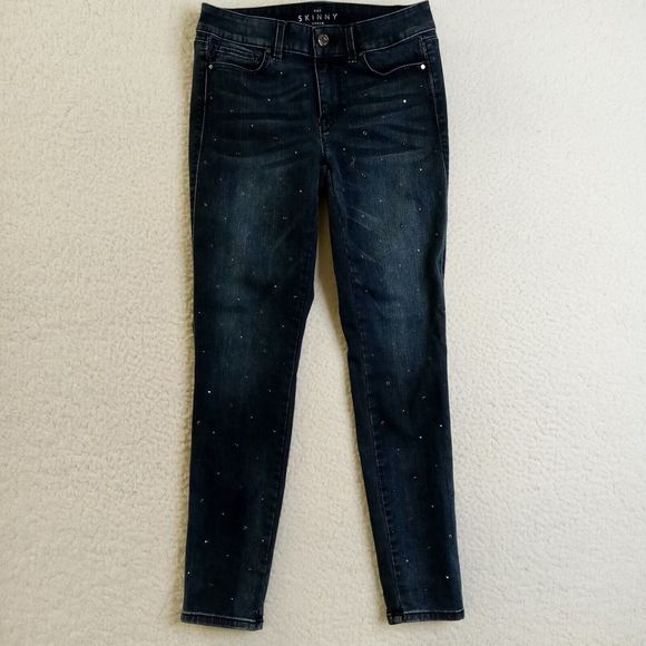 White House Black Market Denim - White House Black Market Jeans Womens 00‎ Skinny Ankle Blue Stretch Cotton Blend